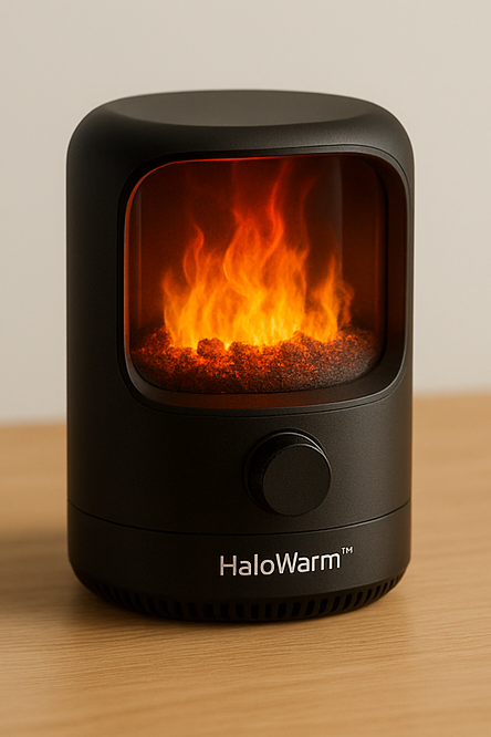 HaloWarm™ — Chauffrette Ambiance 3D à Effet Flamme