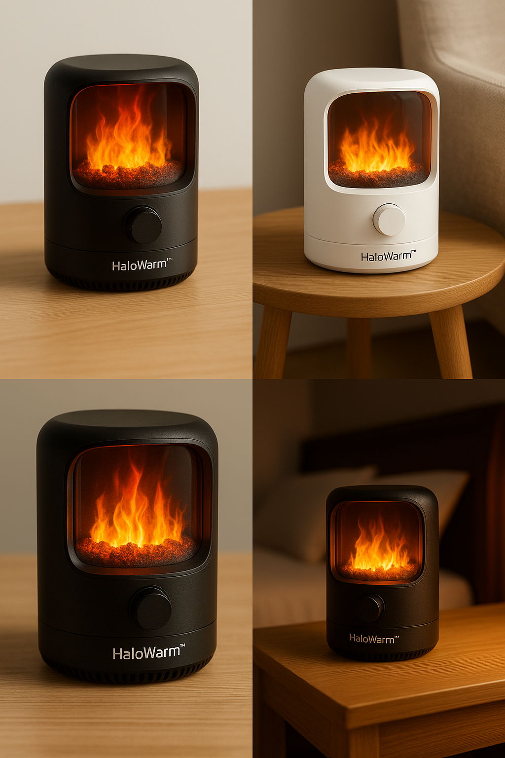 HaloWarm™ — Chauffrette Ambiance 3D à Effet Flamme